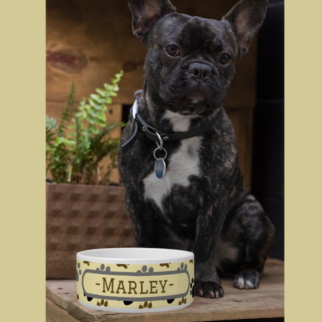 犬エレガントのペットはクリーカスタマイズムのボウル ボウル (Elegant Dog pet paws cream customized pet bowl)