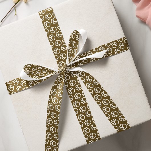 犬エレガントのペットは茶色 サテンリボン