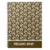 犬エレガントは茶色のスパイラルを歩パーソナライズされたく ノートブック (正面)