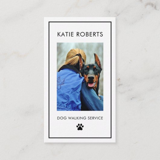 犬エレガント歩くペットシッター写真 名刺 (正面)