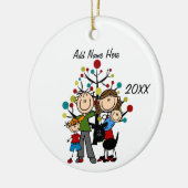 犬オーナメント付き4つのカスタマイズ可能な家族 セラミックオーナメント (左)