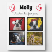 犬カスタマイズのコラージュ4枚 フォトプラーク (正面)
