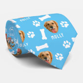 犬カスタマイズのペットの写真と名前ブルー ネクタイ (ロール)