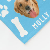 犬カスタマイズのペットの写真と名前ブルー フリースブランケット (角)