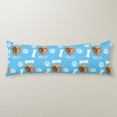 犬カスタマイズのペットの写真と名前ブルー ボディピロー (正面)