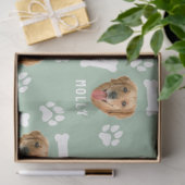 犬カスタマイズのペットの写真と名前Sage Green 薄葉紙 (ギフト)