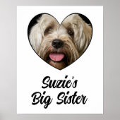 犬カスタマイズの姉妹写真と文字ポスター ポスター (正面)