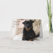 犬カスタマイズ母かわいい子犬の写真おもしろい誕生日 カード (裏面)