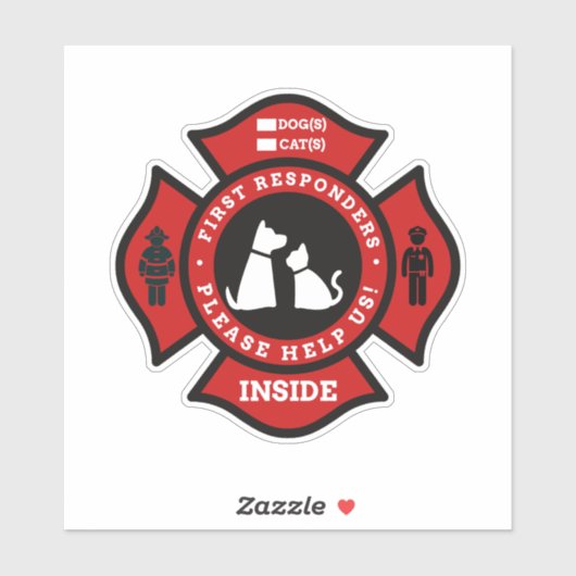 犬カスタムと猫数用ペット警報シール シール (シート)