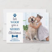 犬カスタムのペット写真メリークリスマス シーズンカード (正面)