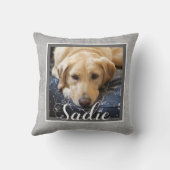 犬カスタムの写真のカスタマイズに自分を追加 クッション (裏面)