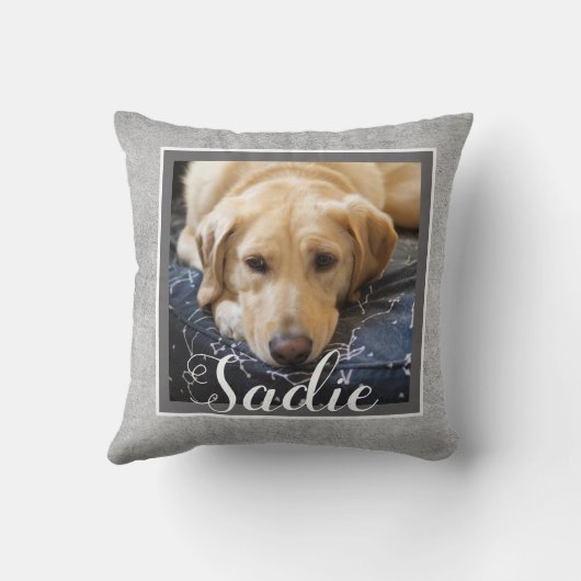 犬カスタムの写真のカスタマイズに自分を追加 クッション (裏面)