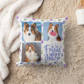 犬カスタムの写真の友最高の人が手のポープの印刷を持つ クッション (ブランケット)