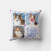 犬カスタムの写真の友最高の人が手のポープの印刷を持つ クッション (裏面)