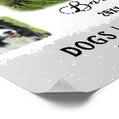 犬カスタムの写真コラージュ縁ど白灰色 ポスター (角)