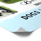 犬カスタムの写真コラージュ縁ど白色 ポスター (角)