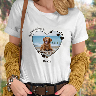 犬カスタムの愛人のハートのペット Tシャツ