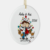 犬カスタムオーナメント付き妊婦 セラミックオーナメント (右)