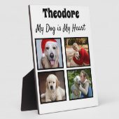 犬カスタムコラージュ – 4枚の写真 フォトプラーク (側面)