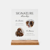 犬カスタム付き飲みシンボルや象徴の特徴 アクリルサイン (正面)