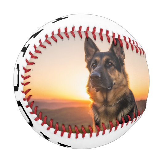 犬カスタム名付きドッグフォトベースボール 野球ボール (正面左)