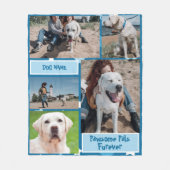 犬カスタム名付き犬の写真 フリースブランケット (正面)