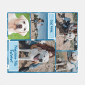 犬カスタム名付き犬の写真 フリースブランケット (正面(横))