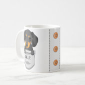 犬カスタム恋人トレーナー愛好家のための可愛いダシュント コーヒーマグカップ (正面左)