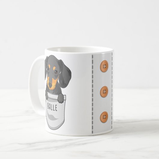 犬カスタム恋人トレーナー愛好家のための可愛いダシュント コーヒーマグカップ (正面左)