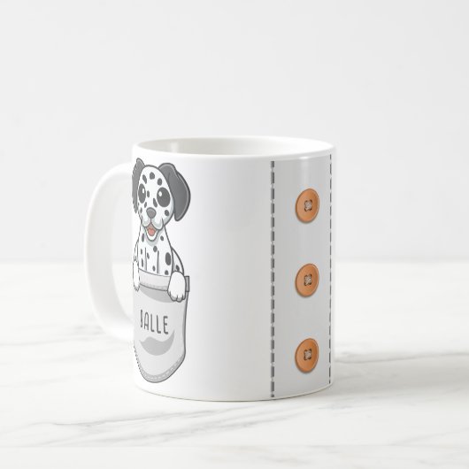犬カスタム恋人トレーナー愛好家のための可愛いダルマチア コーヒーマグカップ (正面左)
