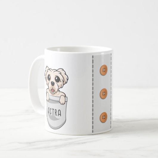 犬カスタム恋人トレーナー愛好家のための可愛いマルチーズ コーヒーマグカップ (正面左)