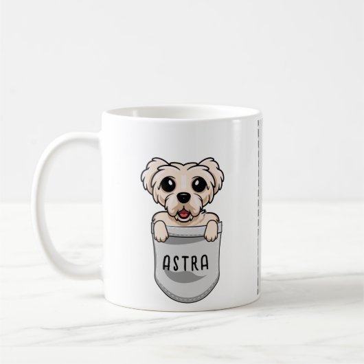 犬カスタム恋人トレーナー愛好家のための可愛いマルチーズ コーヒーマグカップ (左)