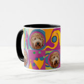 犬カスタム母おばあちゃんのペットフォトかわいいギフトパパ マグカップ (正面左)