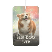 犬カスタム猫のペットの写真パーソナライズされたと名前 カーエアーフレッシュナー (正面)