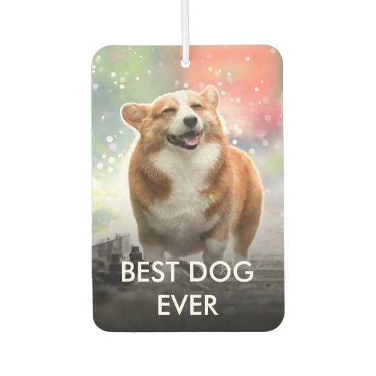 犬カスタム猫のペットの写真パーソナライズされたと名前 カーエアーフレッシュナー (正面)