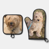 犬カスタム猫ペットフォト写真パーソナライズされた 鍋つかみ&鍋敷きセット (正面)