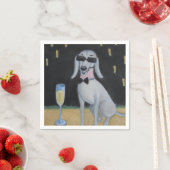 犬カッコいい飲みシャンパン スタンダードカクテルナプキン (インサイチュ)