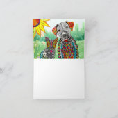 犬カラフルと猫が私にグリーティングカードを採用 カード (内部)