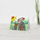 犬カラフルと猫が私にグリーティングカードを採用 カード (正面)