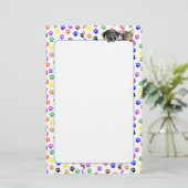 犬カラフルと猫の文房具で手のひら 便箋 (スタンド正面)