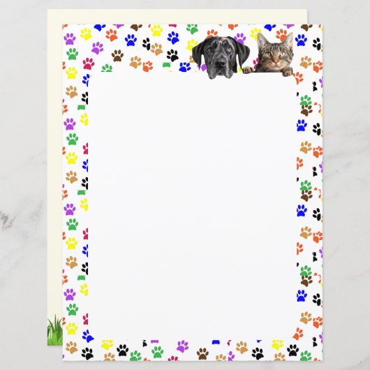 犬カラフルと猫8.5 x 11の手のひら (正面/裏面)