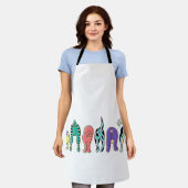 犬カラフルのお尻 エプロン (着用した状態)