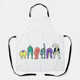 犬カラフルのお尻 エプロン