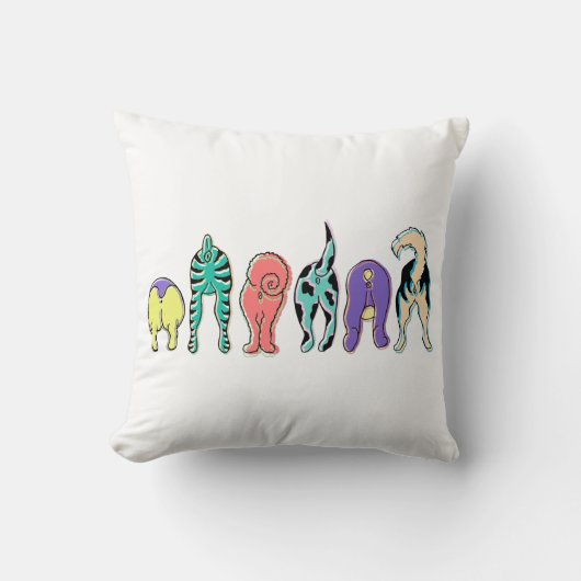 犬カラフルのお尻 クッション (正面)