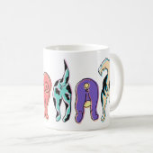 犬カラフルのお尻 コーヒーマグカップ (正面右)