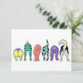 犬カラフルのお尻 サンキューカード (スタンド正面)