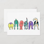 犬カラフルのお尻 サンキューカード (正面/裏面)