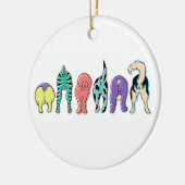 犬カラフルのお尻 セラミックオーナメント (左)