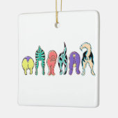 犬カラフルのお尻 セラミックオーナメント (左)