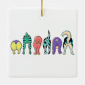犬カラフルのお尻 セラミックオーナメント (裏面)